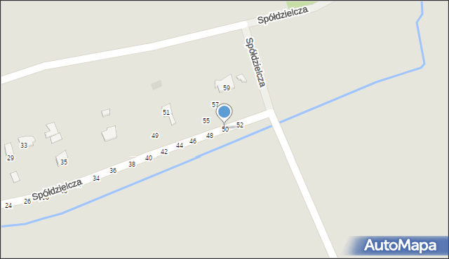 Tarnobrzeg, Spółdzielcza, 50, mapa Tarnobrzegu