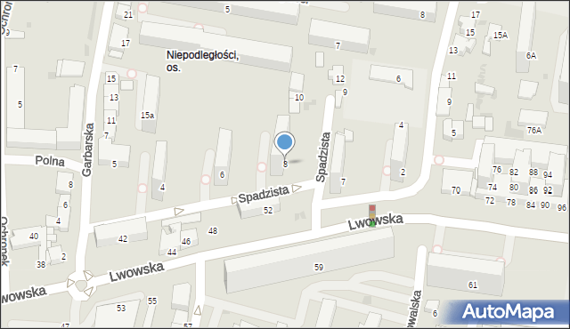 Tarnów, Spadzista, 8, mapa Tarnów