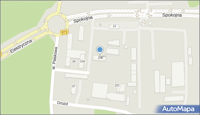 Tarnów, Spokojna, 20B, mapa Tarnów