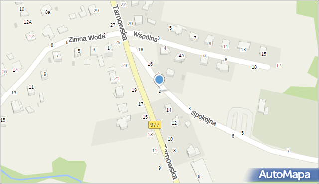 Tarnowiec, Spokojna, 2, mapa Tarnowiec