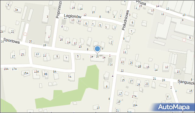 Tarnowiec, Sportowa, 1c, mapa Tarnowiec