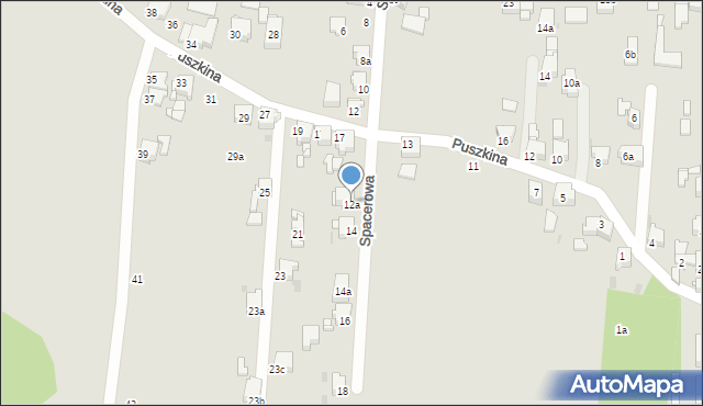 Tarnowskie Góry, Spacerowa, 12a, mapa Tarnowskie Góry