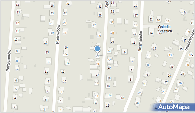 Tczew, Spółdzielcza, 21, mapa Tczew