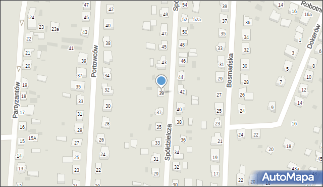 Tczew, Spółdzielcza, 39, mapa Tczew