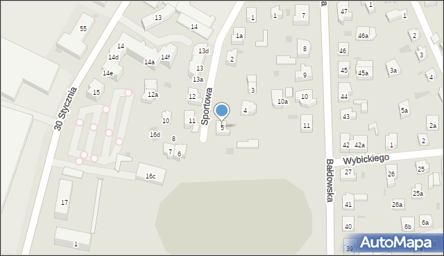 Tczew, Sportowa, 5, mapa Tczew