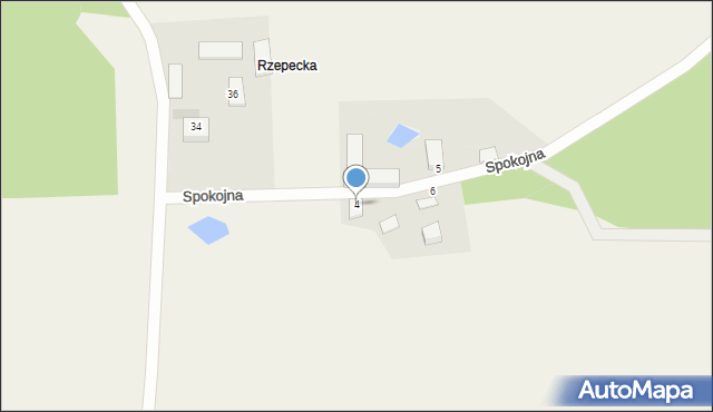 Tępcz, Spokojna, 4, mapa Tępcz