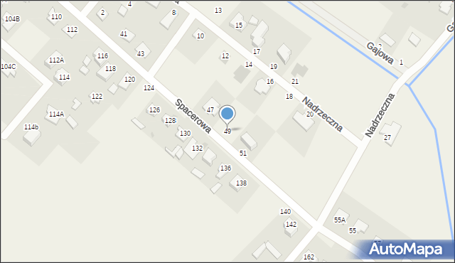 Teresin, Spacerowa, 49, mapa Teresin