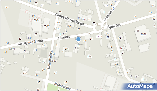 Tomaszów Mazowiecki, Spalska, 10, mapa Tomaszów Mazowiecki