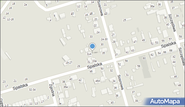 Tomaszów Mazowiecki, Spalska, 33b, mapa Tomaszów Mazowiecki