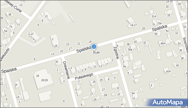 Tomaszów Mazowiecki, Spalska, 34, mapa Tomaszów Mazowiecki