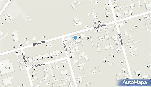 Tomaszów Mazowiecki, Spalska, 36a, mapa Tomaszów Mazowiecki