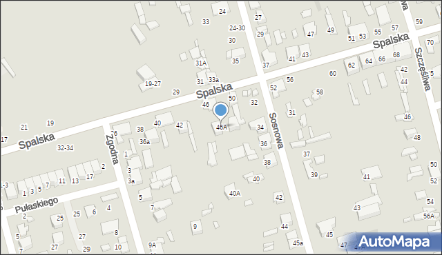 Tomaszów Mazowiecki, Spalska, 46A, mapa Tomaszów Mazowiecki