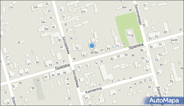 Tomaszów Mazowiecki, Spalska, 63, mapa Tomaszów Mazowiecki