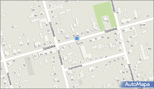 Tomaszów Mazowiecki, Spalska, 74, mapa Tomaszów Mazowiecki