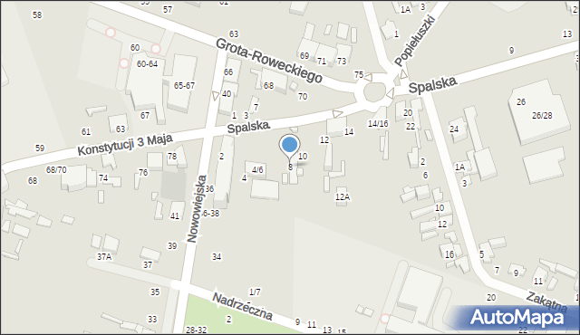 Tomaszów Mazowiecki, Spalska, 8, mapa Tomaszów Mazowiecki