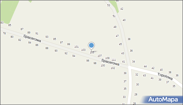 Tomaszowice, Spacerowa, 105, mapa Tomaszowice