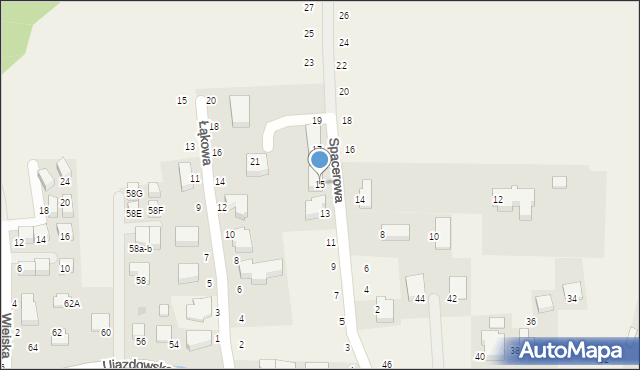 Tomaszowice, Spacerowa, 15, mapa Tomaszowice