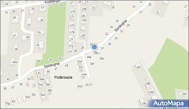 Tomaszowice, Spokojna, 39c, mapa Tomaszowice