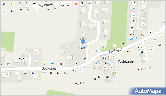 Tomaszowice, Spokojna, 40a, mapa Tomaszowice