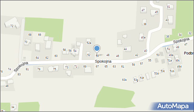 Tomaszowice, Spokojna, 50, mapa Tomaszowice