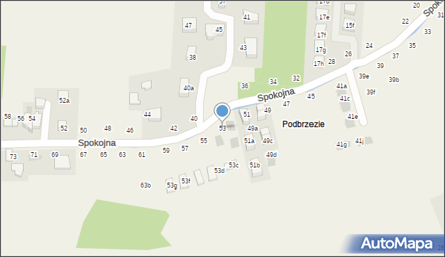 Tomaszowice, Spokojna, 53, mapa Tomaszowice