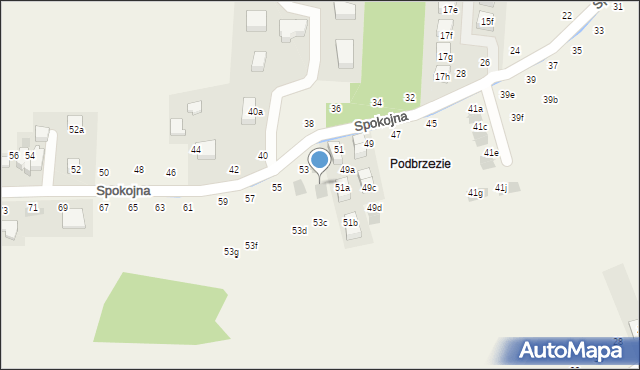 Tomaszowice, Spokojna, 53b, mapa Tomaszowice