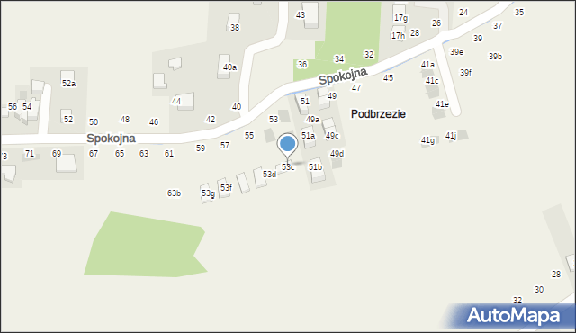 Tomaszowice, Spokojna, 53c, mapa Tomaszowice