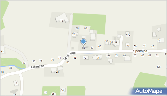 Tomaszowice, Spokojna, 64, mapa Tomaszowice