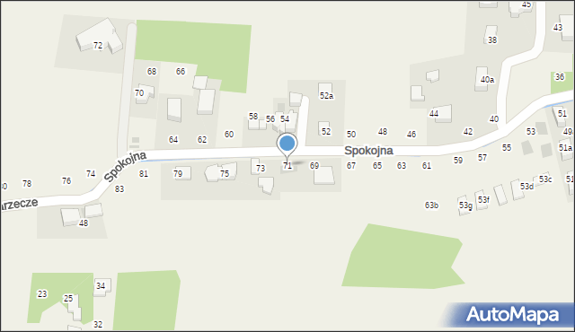 Tomaszowice, Spokojna, 71, mapa Tomaszowice