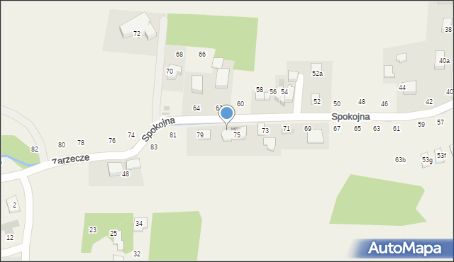 Tomaszowice, Spokojna, 77, mapa Tomaszowice