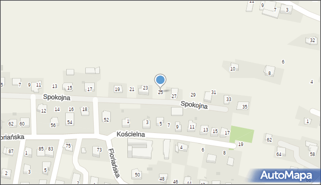 Tomice, Spokojna, 25, mapa Tomice