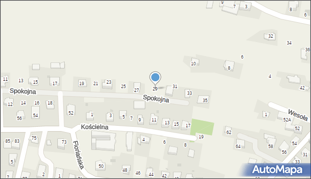 Tomice, Spokojna, 29, mapa Tomice