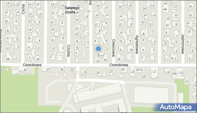 Toruń, Spokojna, 2, mapa Torunia