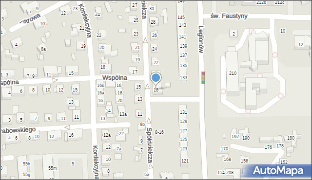 Toruń, Spółdzielcza, 18, mapa Torunia