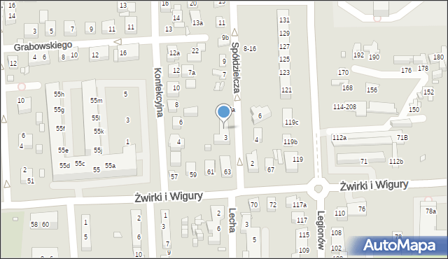 Toruń, Spółdzielcza, 5, mapa Torunia