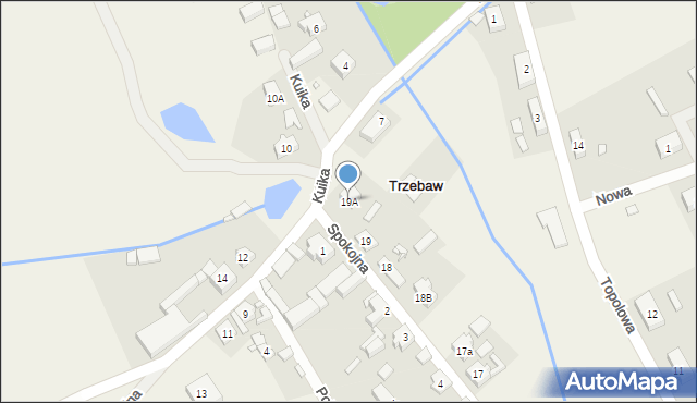 Trzebaw, Spokojna, 19A, mapa Trzebaw