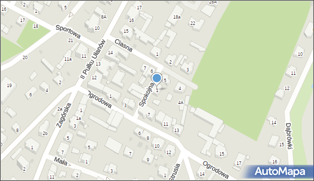 Trzebiatów, Spokojna, 1, mapa Trzebiatów