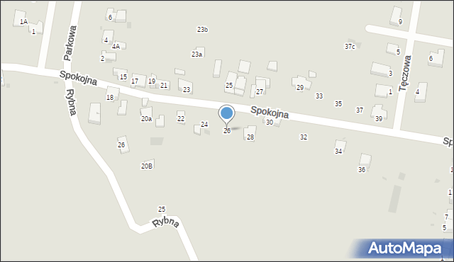 Trzebinia, Spokojna, 26, mapa Trzebinia