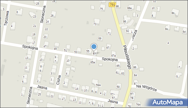 Trzebinia, Spokojna, 57, mapa Trzebinia