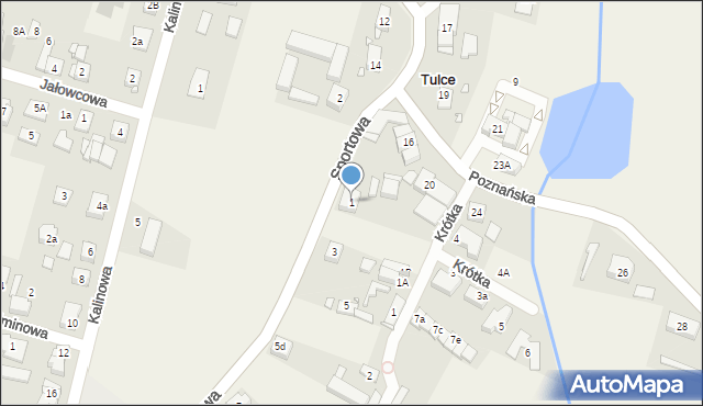 Tulce, Sportowa, 1, mapa Tulce