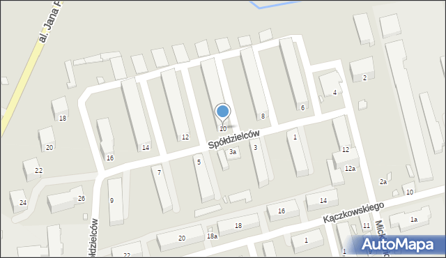 Turek, Spółdzielców, 10, mapa Turka
