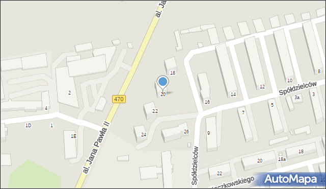 Turek, Spółdzielców, 20, mapa Turka