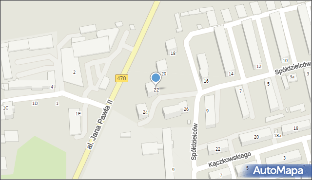 Turek, Spółdzielców, 22, mapa Turka