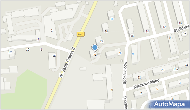 Turek, Spółdzielców, 24, mapa Turka