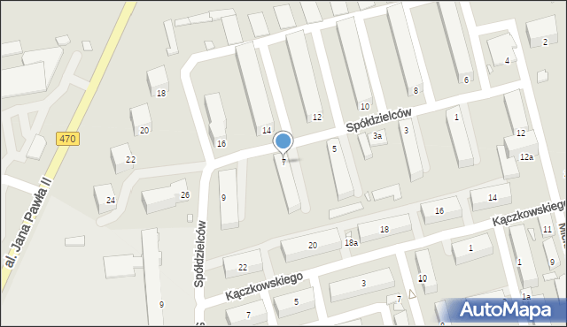 Turek, Spółdzielców, 7, mapa Turka