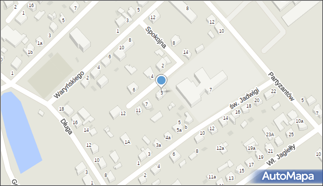 Twardogóra, Spokojna, 3, mapa Twardogóra