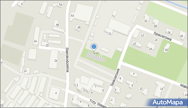 Tychy, Spacerowa, 3, mapa Tychów