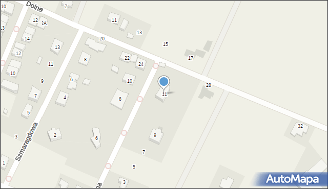 Tyniec Mały, Spokojna, 11, mapa Tyniec Mały