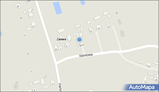 Tyszowce, Sportowa, 5a, mapa Tyszowce