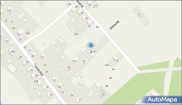 Uhowo, Spokojna, 38, mapa Uhowo